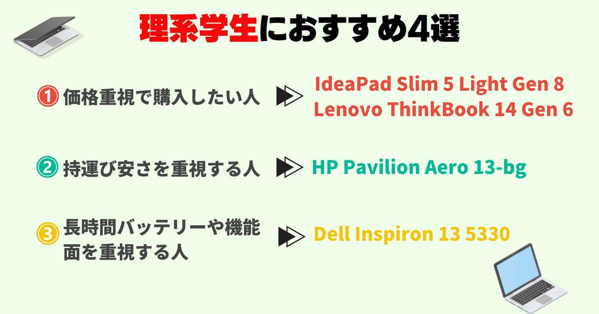 理系学生におすすめのノートパソコン4選