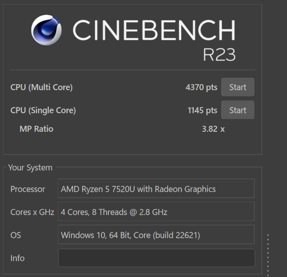 CINEBENCH R23_IdeaPad Slim 170 14型
