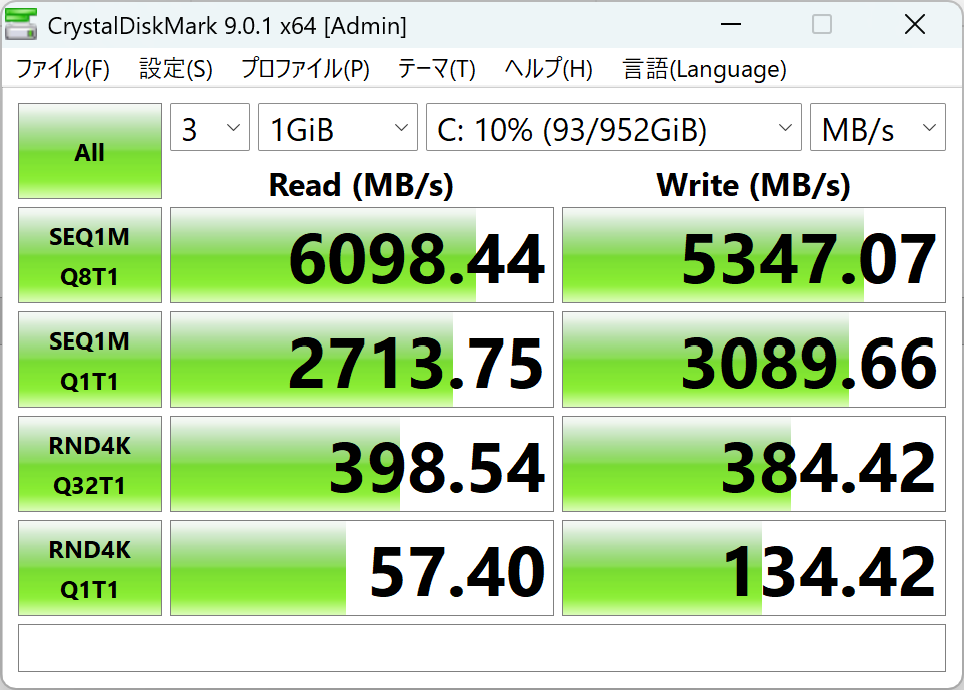 Lenovo IdeaPad Slim 5 Gen 10 CrystalDiskMark
